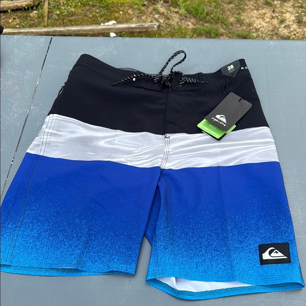 Quiksilver Men's Black and Blue Swim Shorts